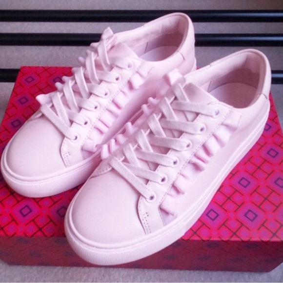 TORY BURCH Shoes - Tory Burch Tory Sport Ruffle Leather Sneakers NEW